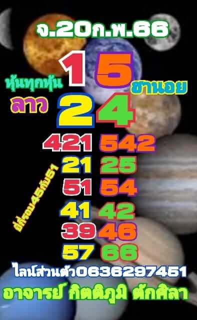 หวยฮานอย 20/2/66 ชุดที่ 10