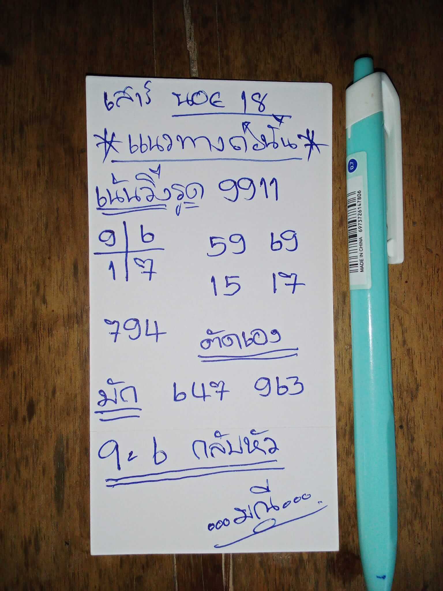 หวยฮานอย 18/2/66 ชุดที่ 9