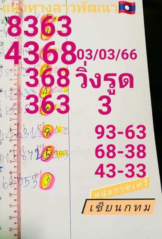 หวยลาว 3/3/66 ชุดที่ 10