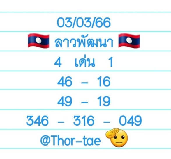 หวยลาว 3/3/66 ชุดที่ 2