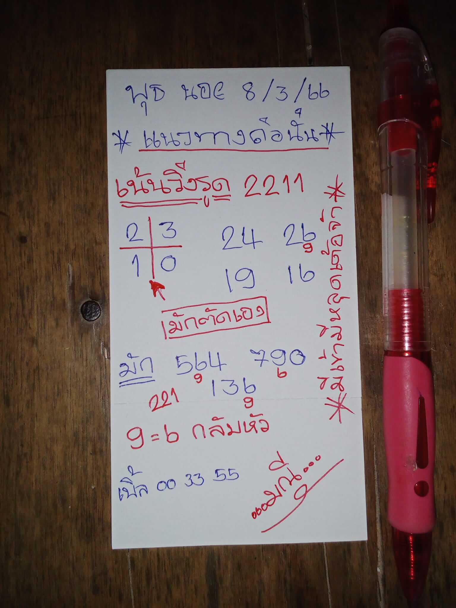 หวยลาว 8/3/66 ชุดที่ 9