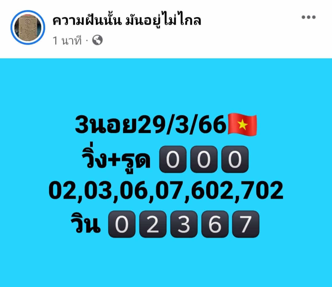 หวยฮานอย 29/3/66 ชุดที่ 2