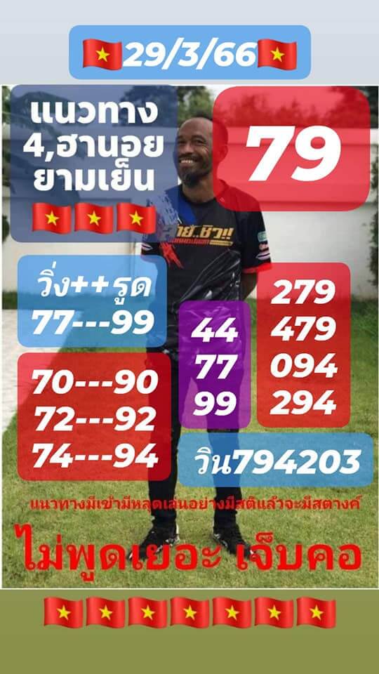 หวยฮานอย 29/3/66 ชุดที่ 3