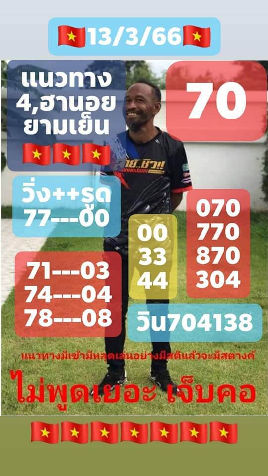 หวยฮานอย 13/3/66 ชุดที่ 4