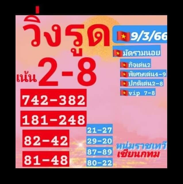 หวยฮานอย 9/3/66 ชุดที่ 5
