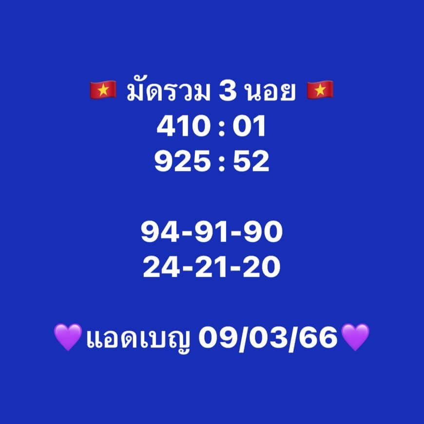 หวยฮานอย 9/3/66 ชุดที่ 6
