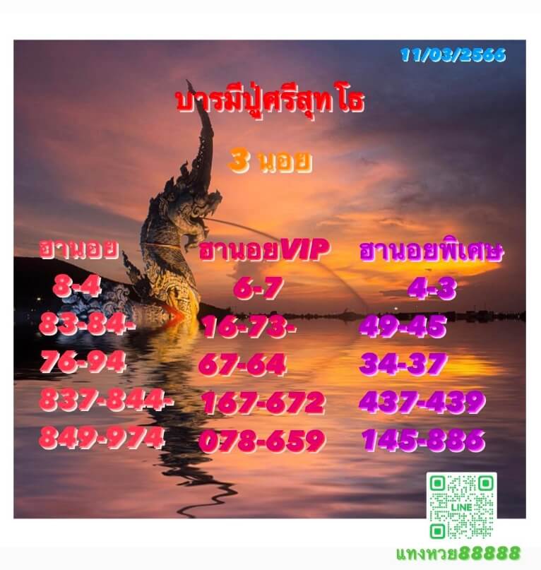หวยฮานอย 11/3/66 ชุดที่ 6