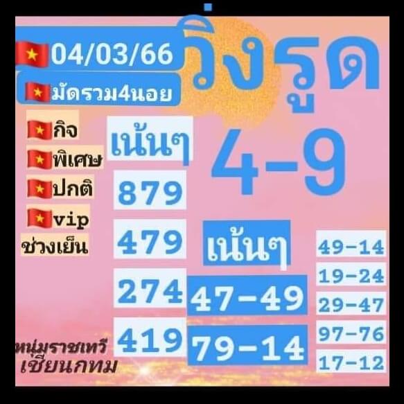 หวยฮานอย 4/3/66 ชุดที่ 9