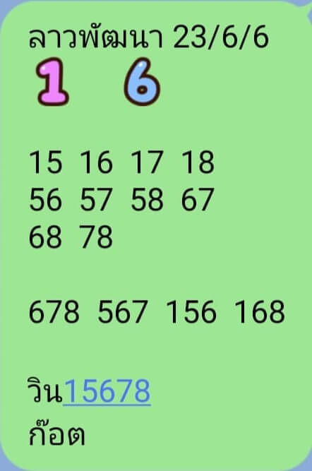หวยลาว 23/6/66 ชุดที่ 7