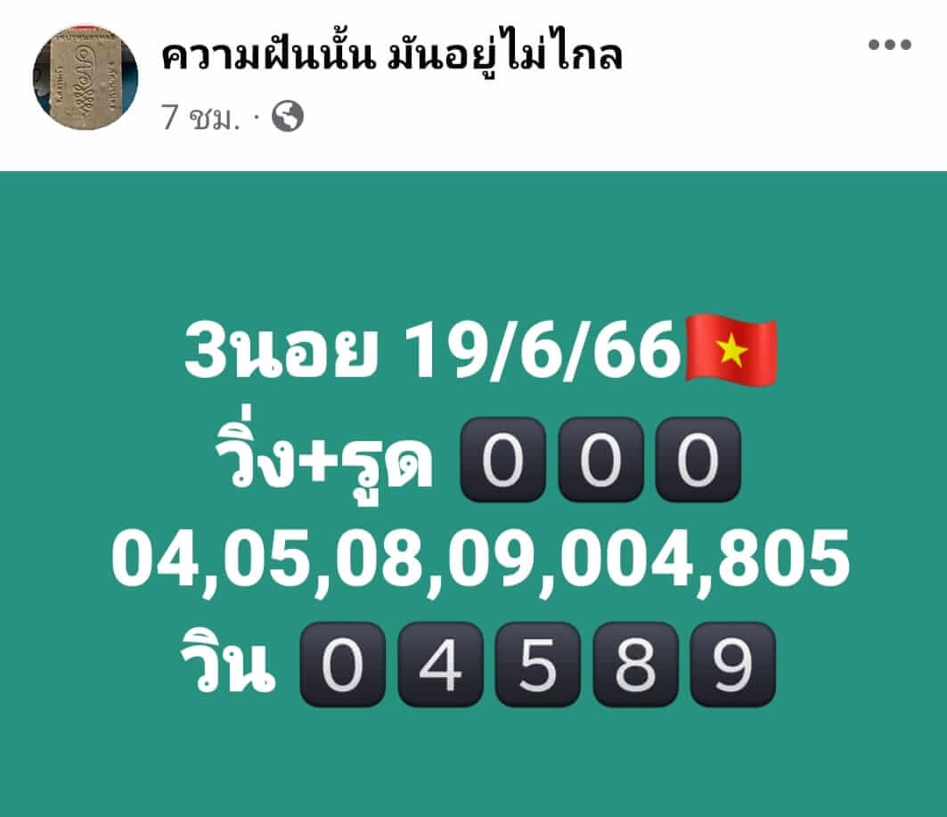 หวยฮานอย 19/6/66 ชุดที่ 10
