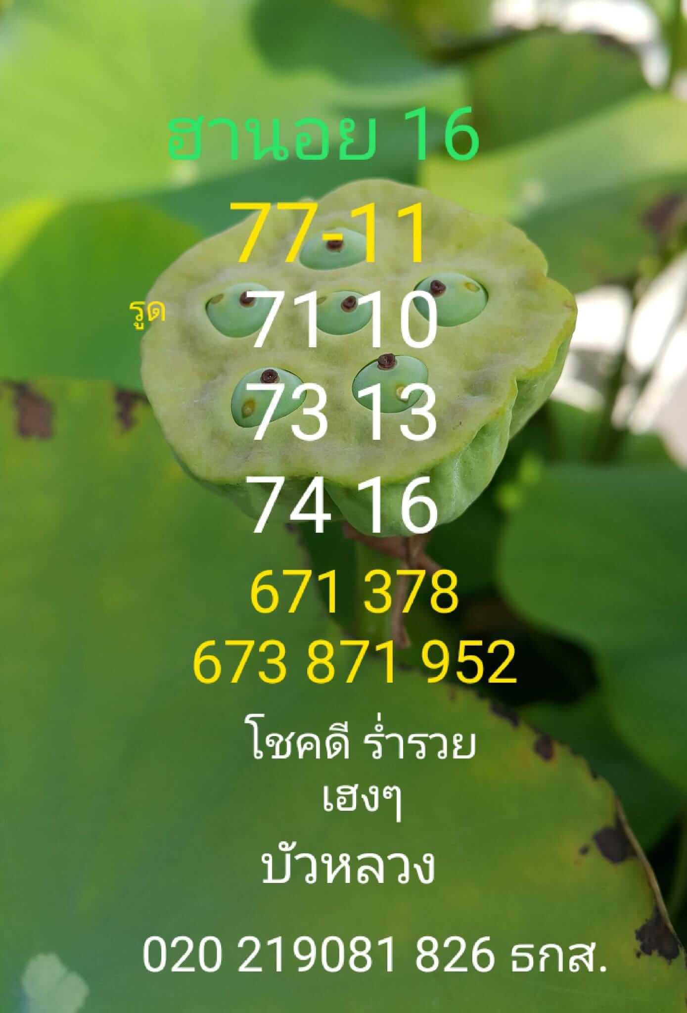 หวยฮานอย 16/6/66 ชุดที่ 2