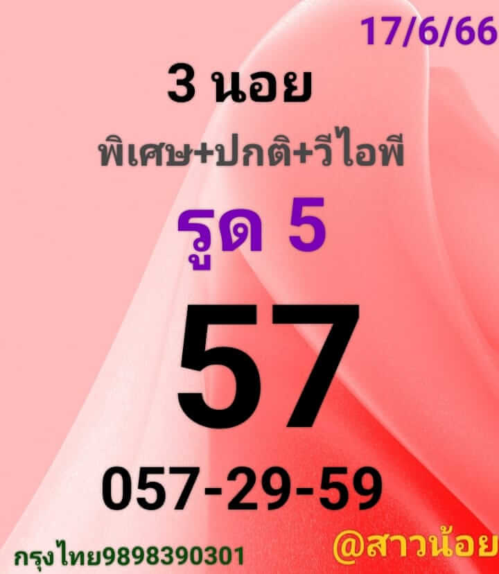 หวยฮานอย 17/6/66 ชุดที่ 3