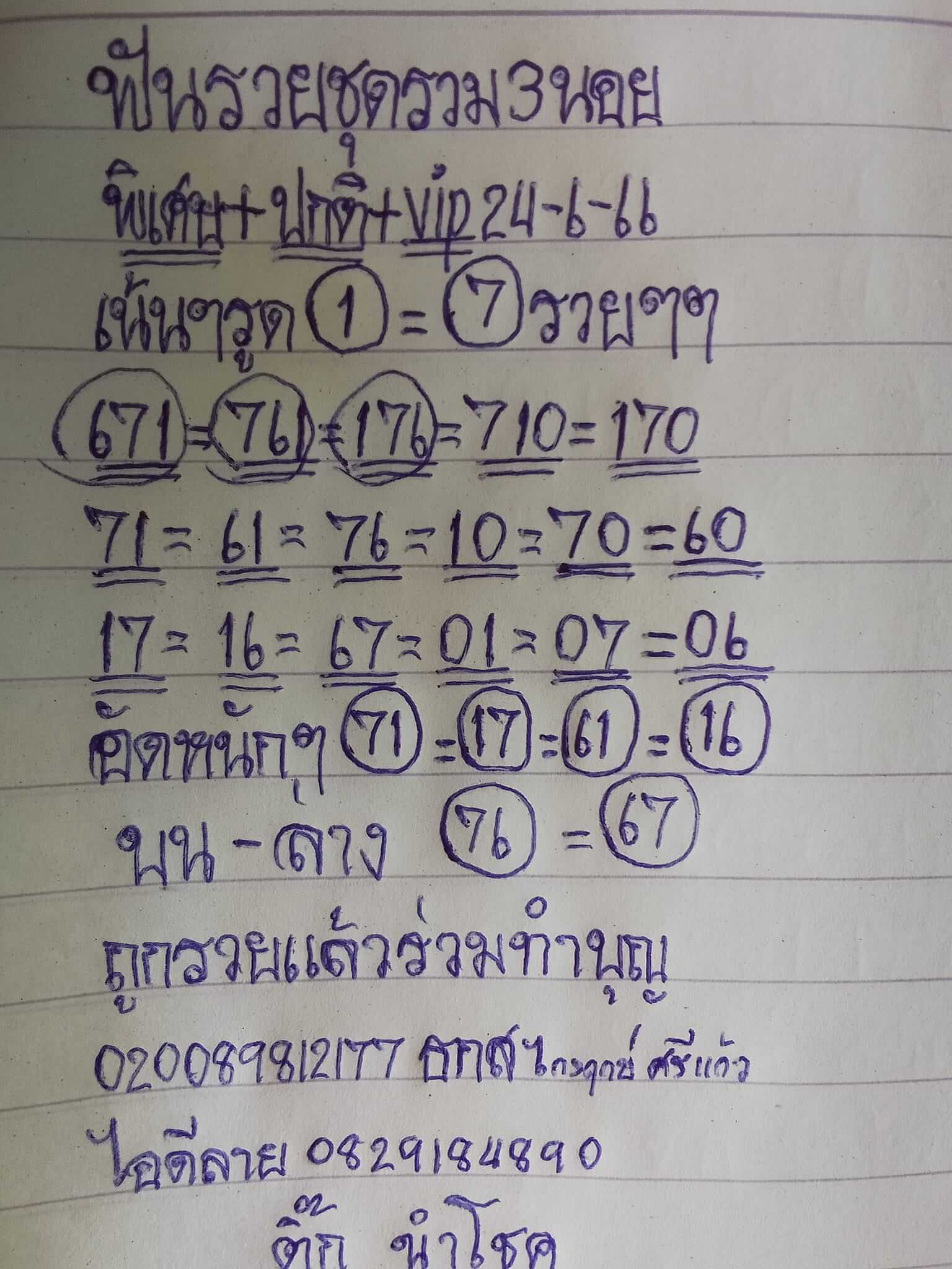 หวยฮานอย 24/6/66 ชุดที่ 9
