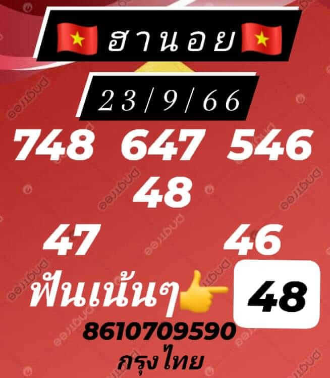 หวยฮานอย 23/9/66 ชุดที่ 7