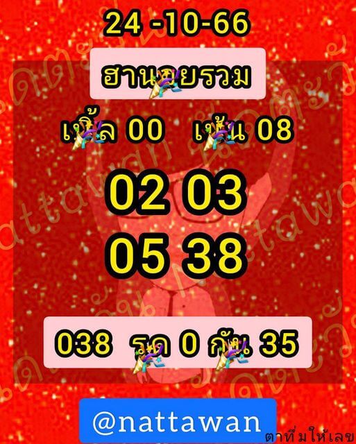 หวยฮานอย 24/10/66 ชุดที่ 5