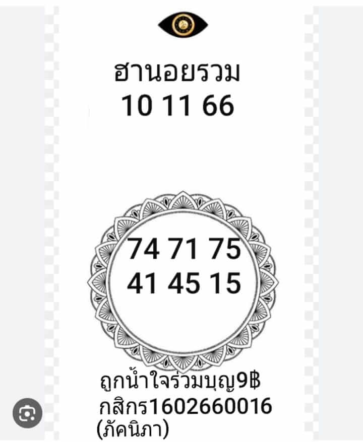 หวยฮานอย 10/11/66 ชุดที่ 7