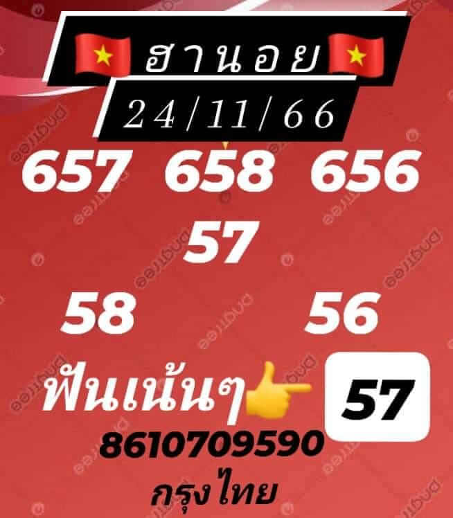 หวยฮานอย 24/11/66 ชุดที่ 9