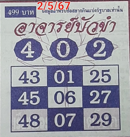 หวยอาจารย์บัวขำ 2/5/67