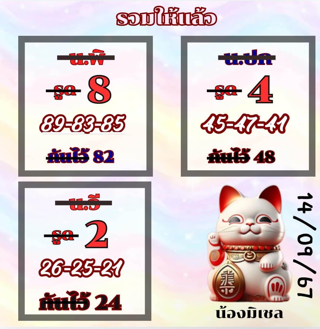 หวยฮานอย 14/9/67 ชุดที่ 10