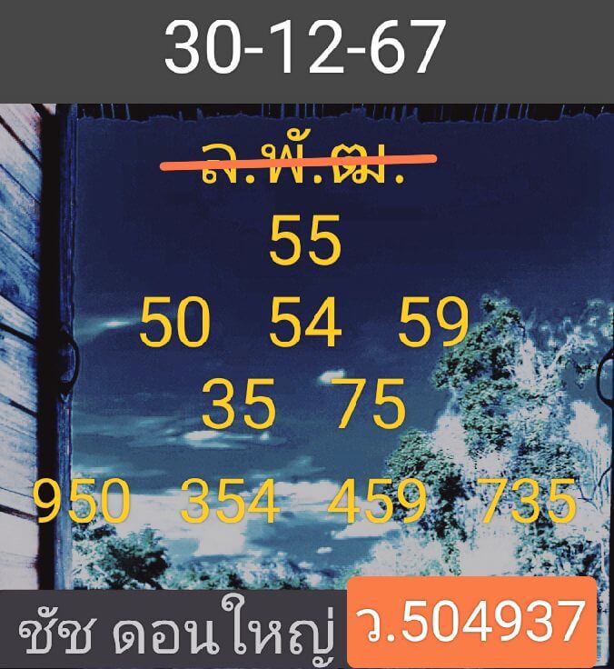 หวยลาว 30/12/67 ชุดที่ 5