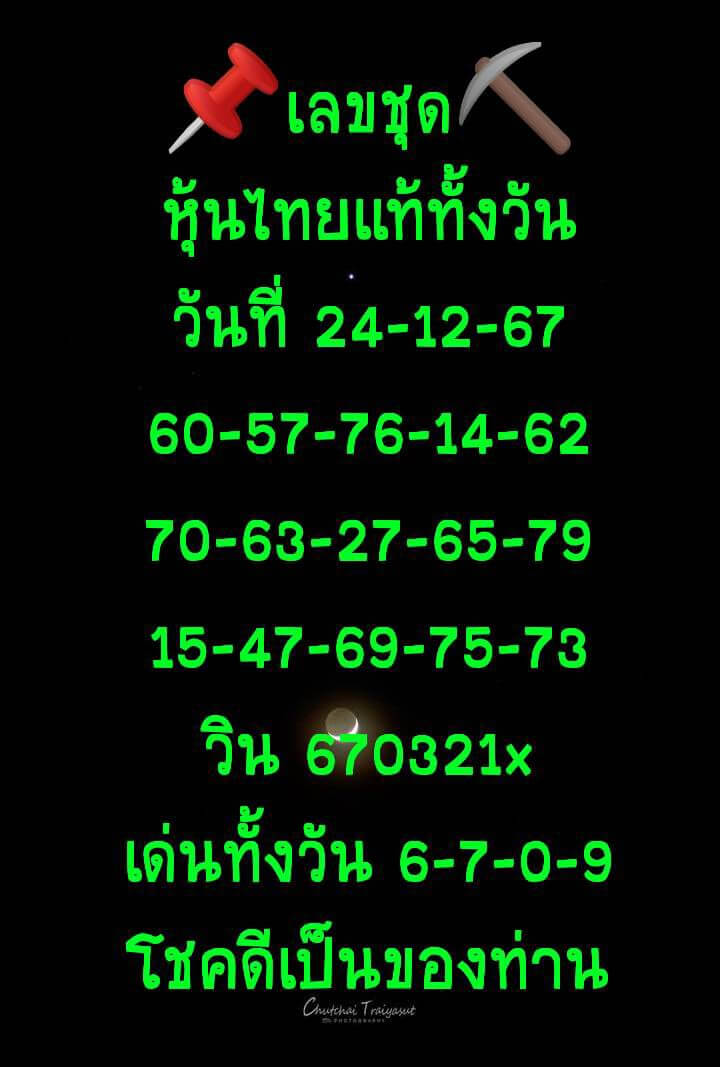 หวยหุ้น 24/12/67 ชุดที่ 6