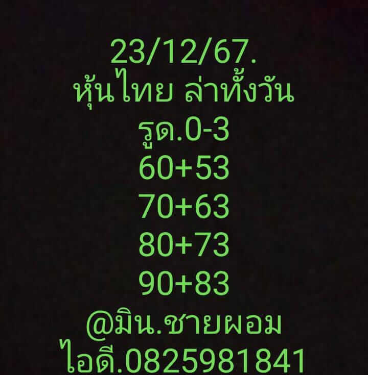 หวยหุ้น 23/12/67 ชุดที่ 8