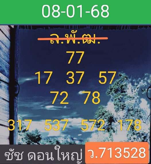 หวยลาว 8/1/68 ชุดที่ 7