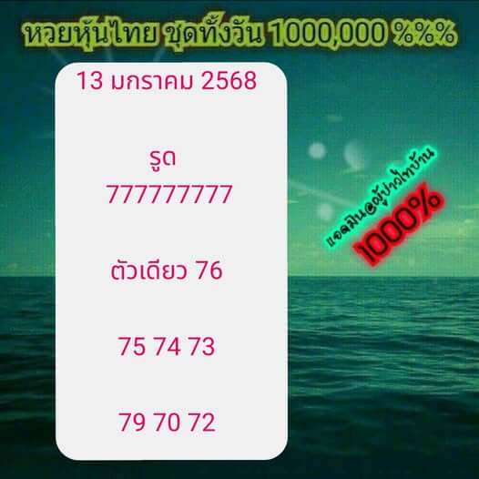 หวยหุ้น 13/1/68 ชุดที่ 2