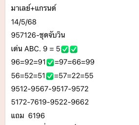 หวยมาเลย์ 14-5-68-6