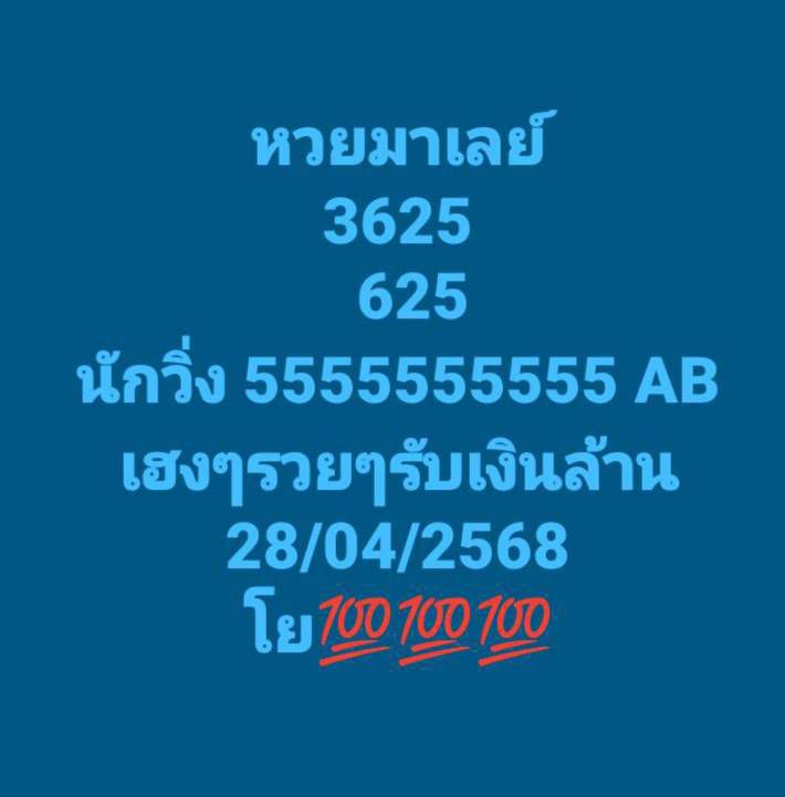 หวยมาเลย์ 28/5/68