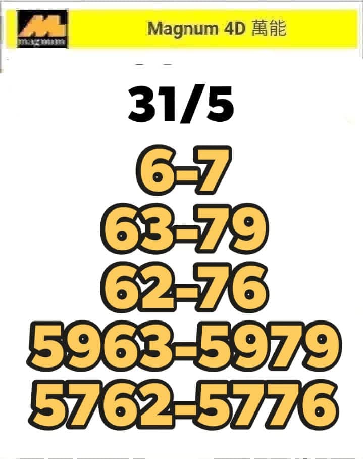 หวยมาเลย์ 31-5-68-7