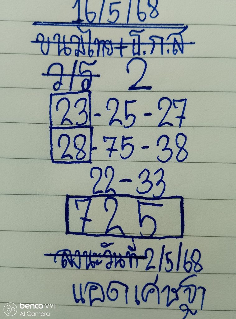 หวยแอดเศรษฐา 16/5/68