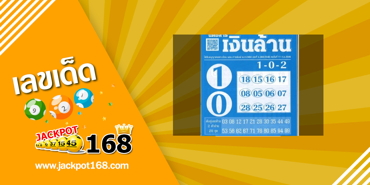 หวยนิตยสารเงินล้าน 1/7/68