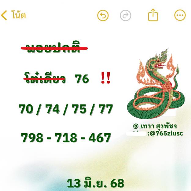 หวยฮานอย 13/6/68