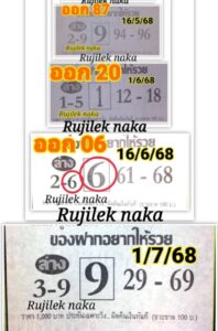 หวยของฝากอยากให้รวย 1/7/68