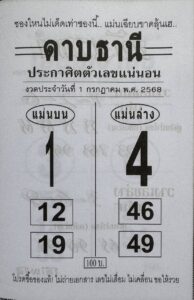 หวยดาบธานี 1/7/68