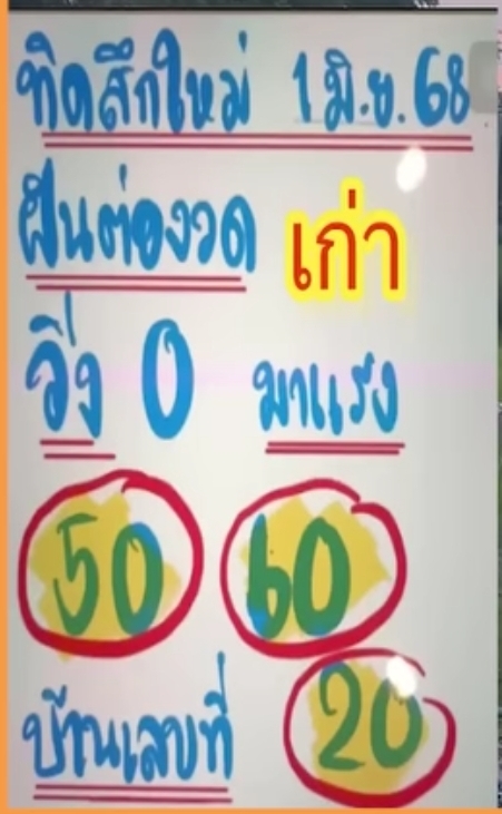 หวยทิดสึกใหม่ 1/7/68