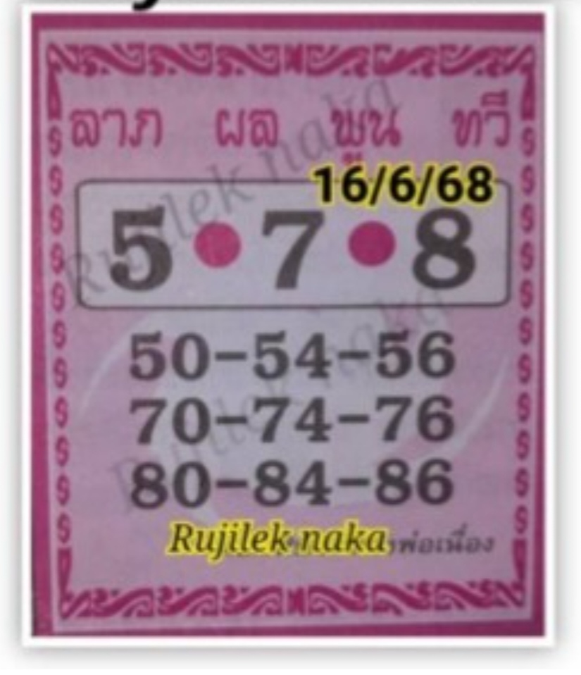 หวยลาภผลพูนทวี 16/6/68