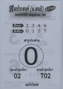 หวยสมประสงค์ 1/7/68