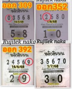 หวยหลักสิบบน 1/7/68