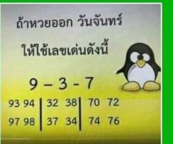 หวยเด่นวันจันทร์ 16/6/68