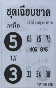 หวยชุดเฉียบขาด 16/7/68