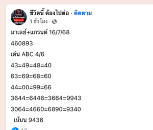 หวยมาเลย์ 16/7/68-4