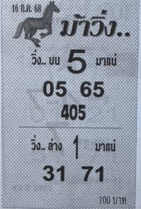 หวยม้าวิ่ง 16/7/68