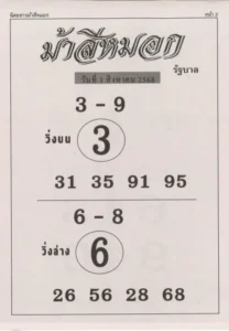 หวยม้าสีหมอก 1/8/68