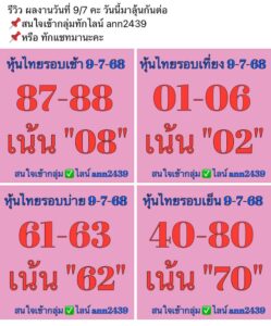 หวยหุ้น 14/7/68