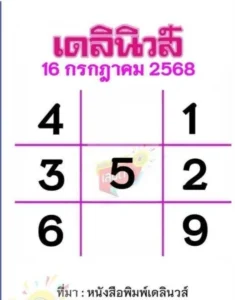 หวยเดลินิวส์ 16/7/68