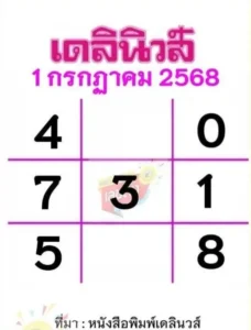 หวยเดลินิวส์ 1/7/68