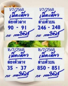 หวยเม็ดเดียว 16/7/68