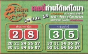 หวยมังกรเมรัย 16/8/68
